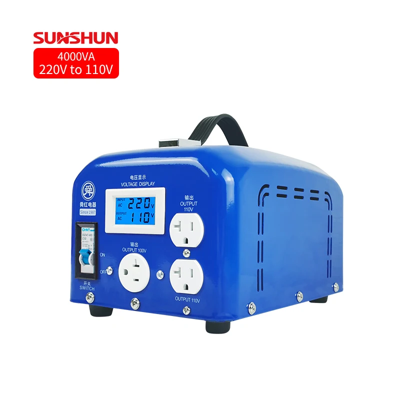 Shunhong 4000W Step down Transformer - 220V to 110V Converter