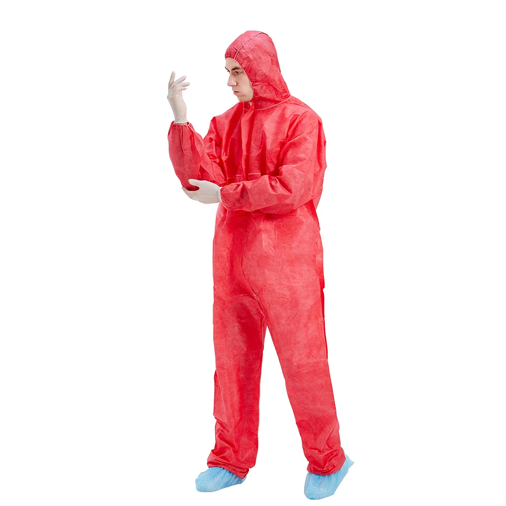 
reusable coverall work wear Protective clothing white 40g red 50g SMS type 5 6 coverall 