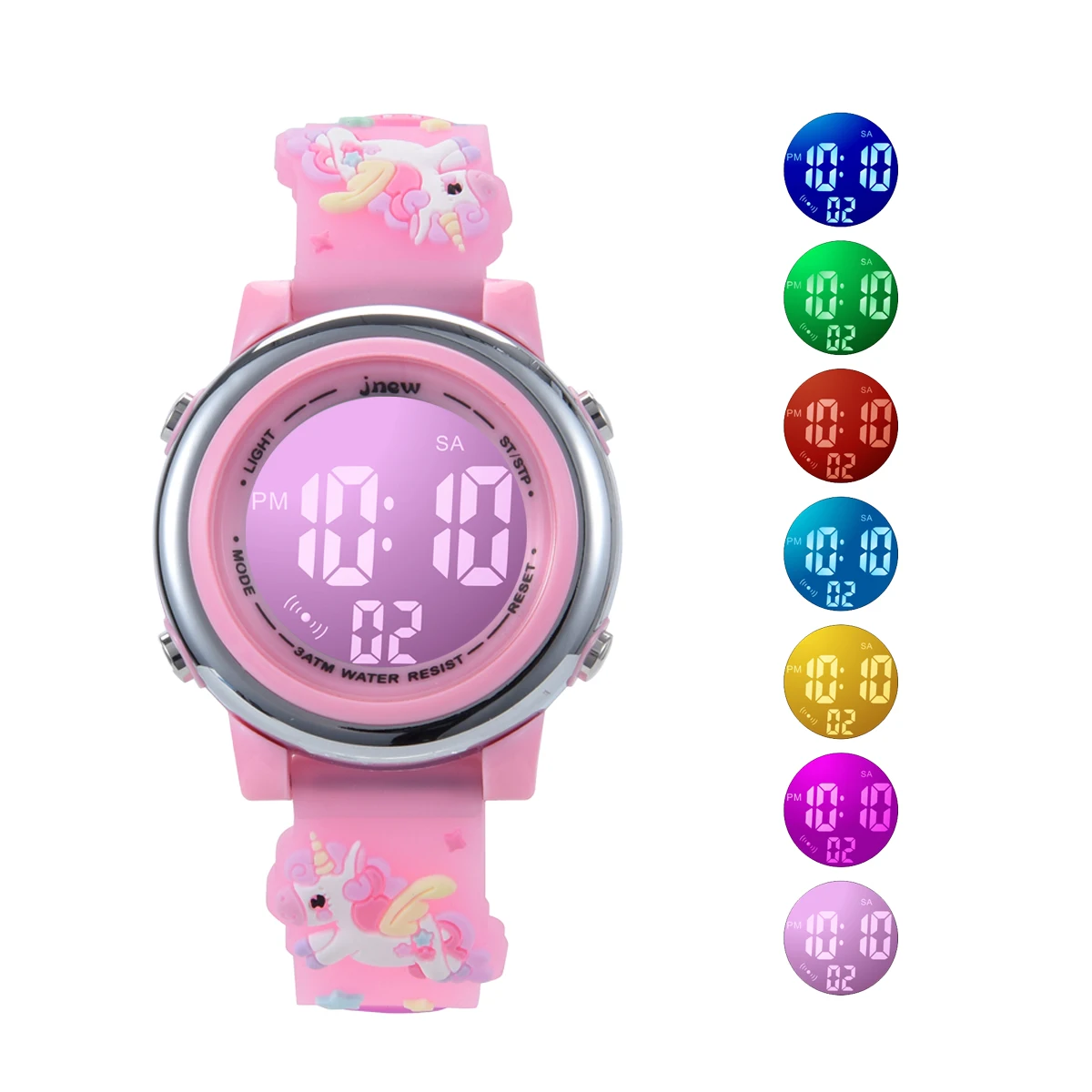 Iridescent Rainbow Analog Digital Watch Cute Time Silicone Strap Teen Boy  Girl | eBay