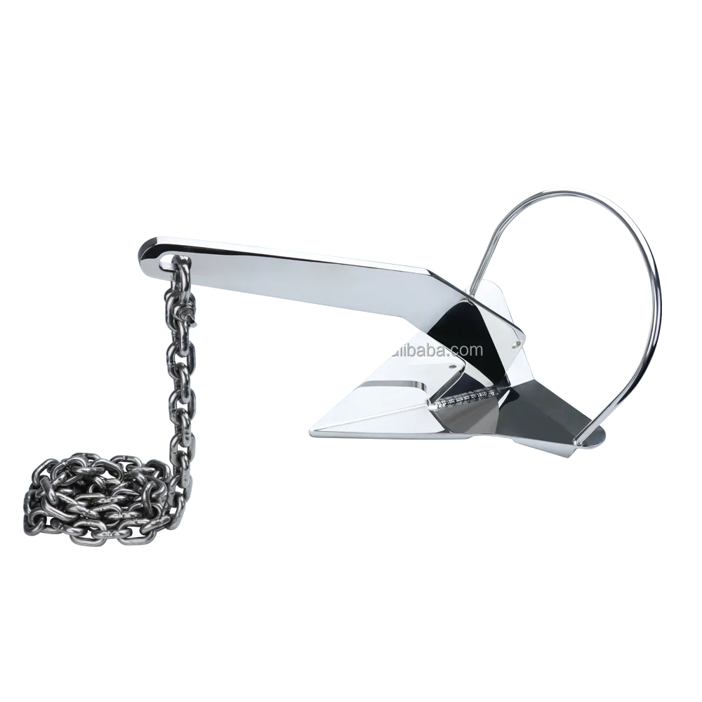 Âncora de Barco Personalizada de Fábrica em Aço Inoxidável 316, Âncora de Pá com Haste Fixa, Estilo Concha