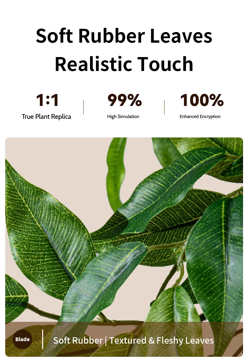 product artificial ficus benjamina tree real touch green artificial plant for indoor decoration-2
