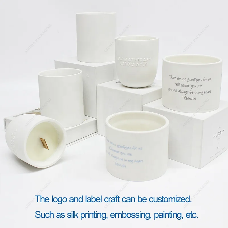 New Arrival Matte White Ceramic Candle Jar Candle Holder Empty Candle