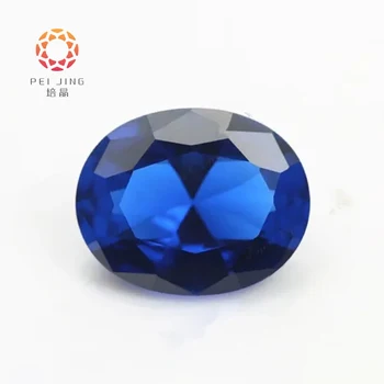 Real Sapphire Gemstone Hpht Synthetic Sapphire Gemstones Blue Oval Stone Sapphire