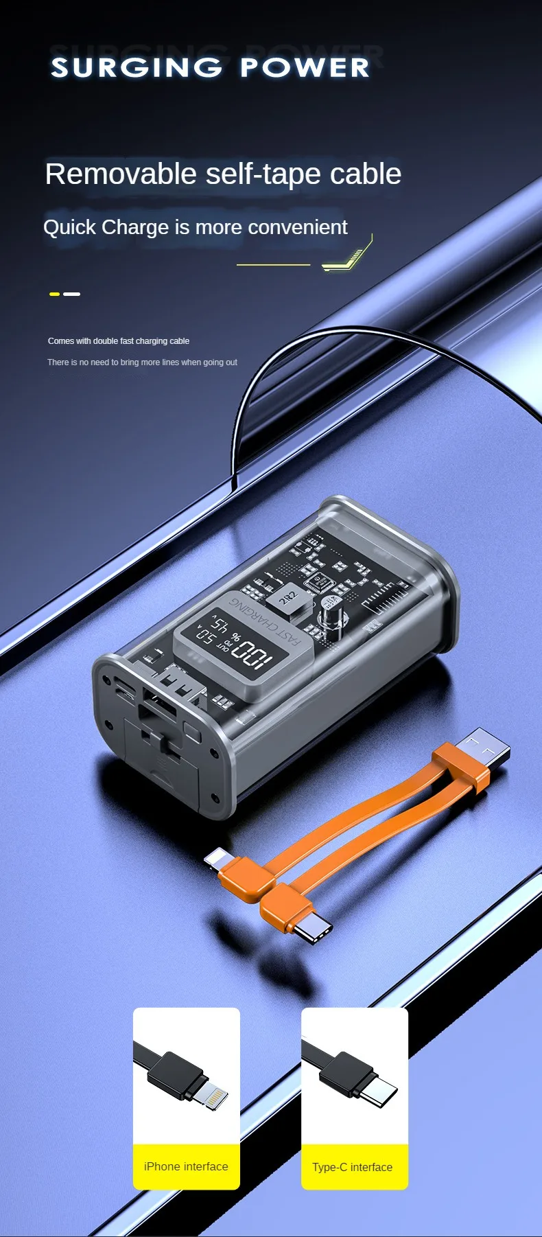 22.5w Super Fast Charging Mobile Power Pack With Large Capacity Of