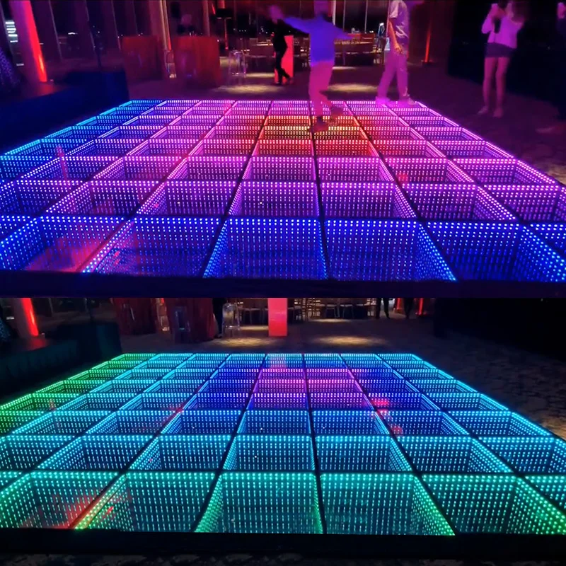 Marslite Rgb Panels Infinity Interactive 3d Led Dance Floor Wedding Effects Sparkle Infinity Led Dance Floor