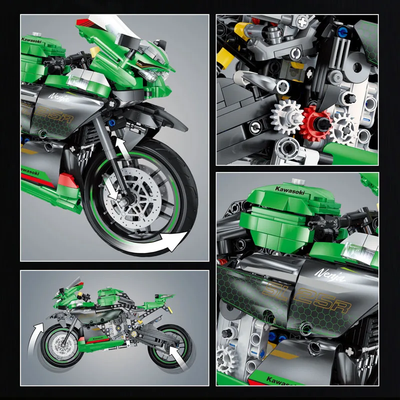 Kawasaki Ninja 400 Motorcycle Mini Model – Eco-Friendly Block