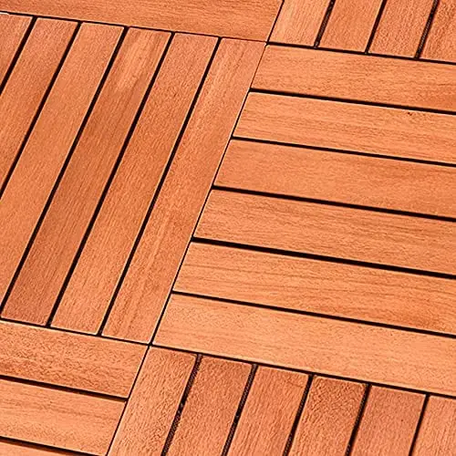 Сцепляющиеся напольные плитки, 8 шт. в упаковке, сцепляемые деревянные полы 12x12, напольное покрытие из твердой древесины акации для внутреннего дворика