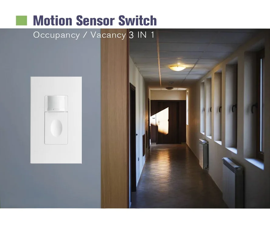 Single Live Wire Time delay Occupancy in wall PIR motion sensor for bulb light automatic motion sensor switch
