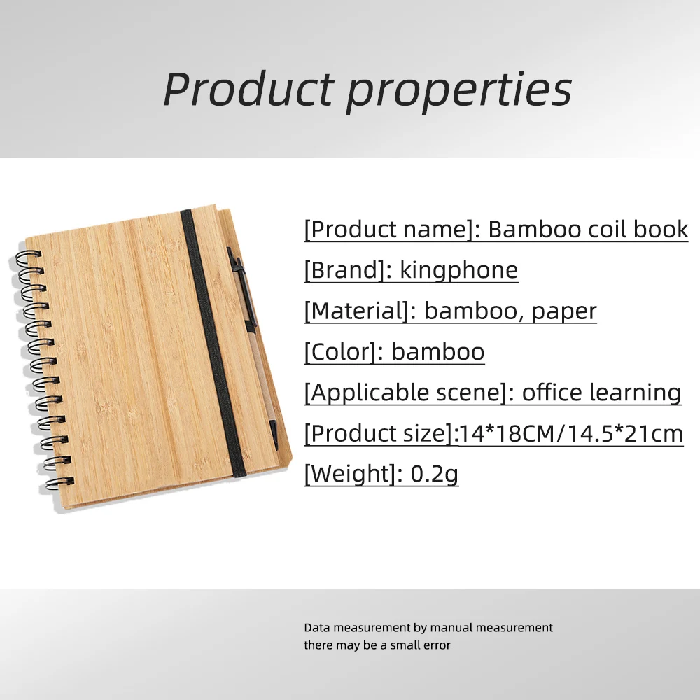 Party Favor of Choice OEM Logo 70 Sheets Notebook Recycled Paper Gift Set Cover Bamboo Notebook