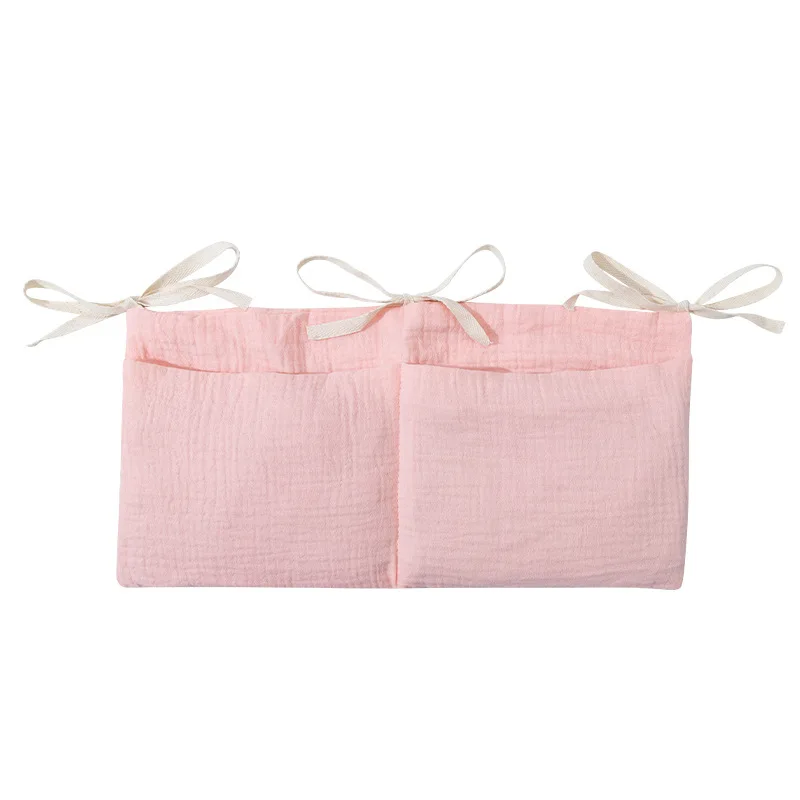 Simple Baby Bedside Hanging Storage Bag-pink,grey,white