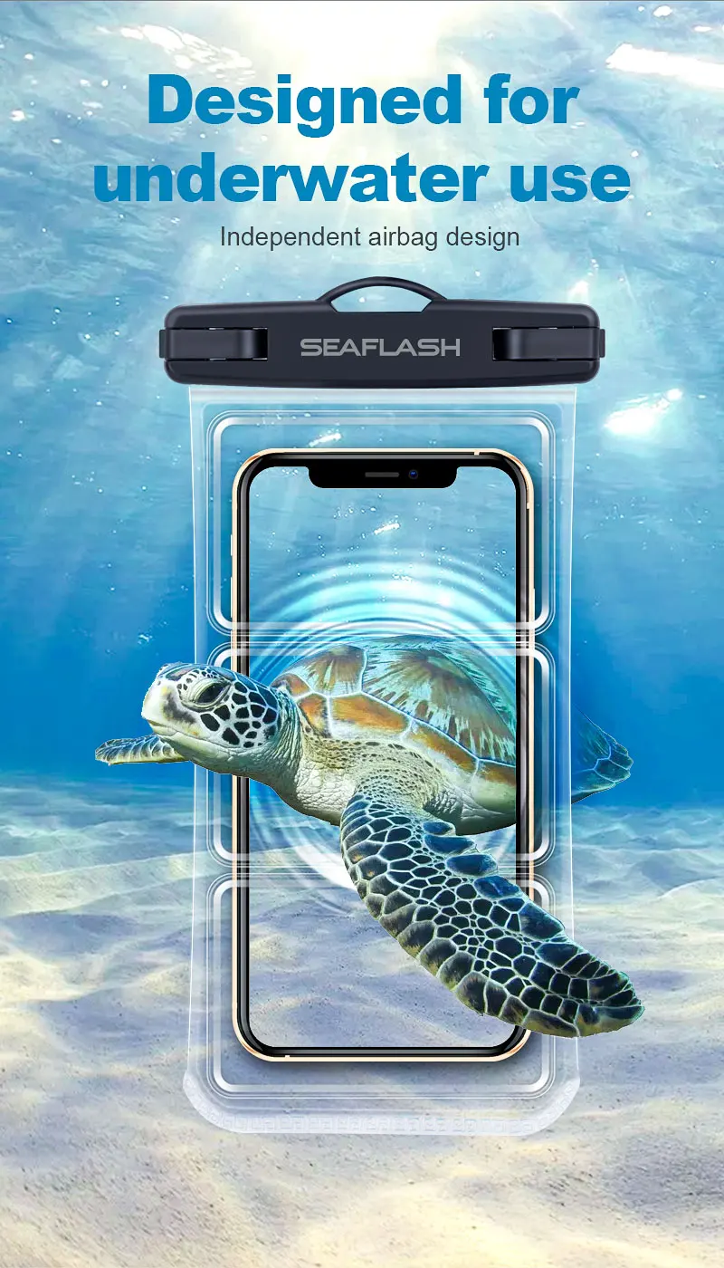 2021 New Design Transparent Underwater Touch Screen And Take Pictures TPU Waterproof Phone Bag