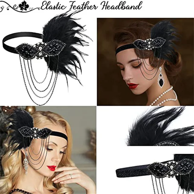 Wholesale Great Gatsby Headpiece Vintage 1920s Feathers