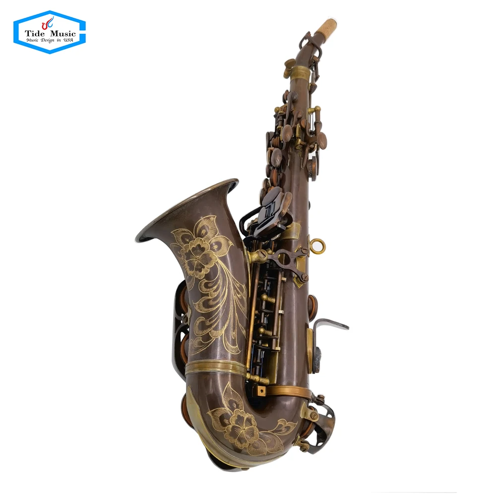 Antique Patina Distressed Curved Soprano Saxophone - Professional