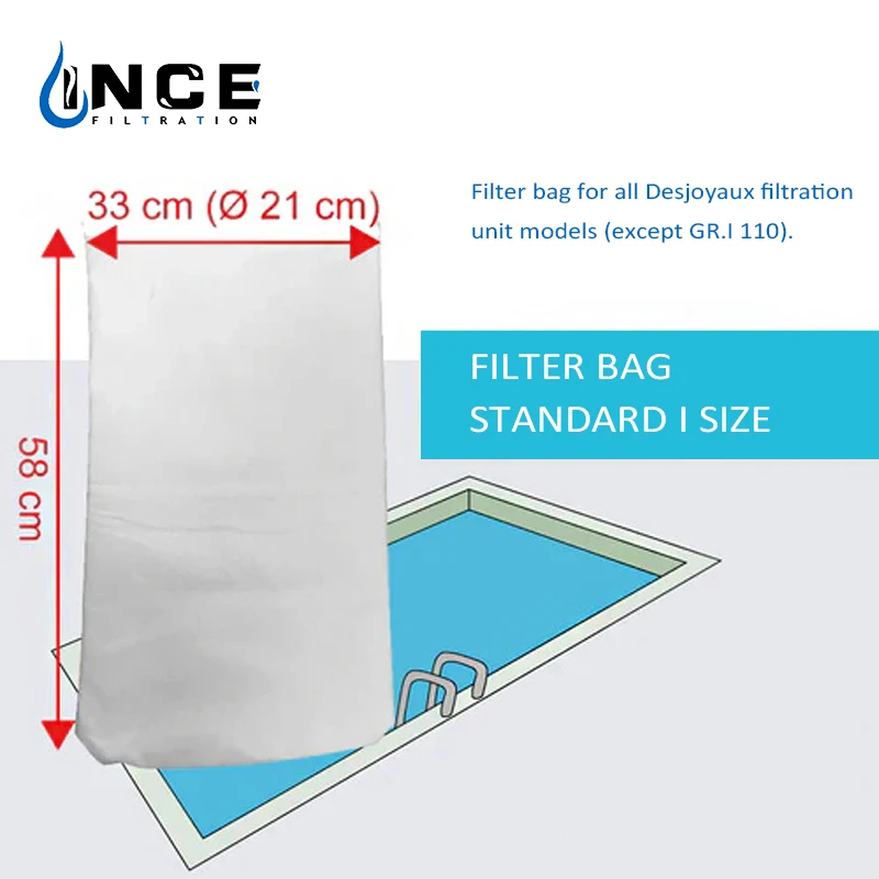 High Quality Rectangular PE Swimming Pool Filter Bag New Used Pocket Mesh Type with Ring Core Components for Filter Dust Grease