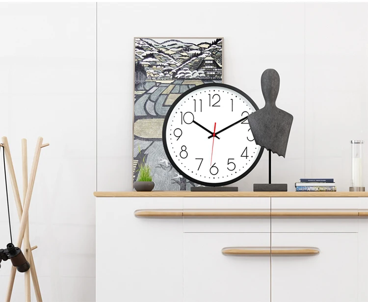 Custom 12 Inch Quiet Quartz Simple Wall Clocks Simple Silent Promotional Plastic Decorative 3d Wall Clock