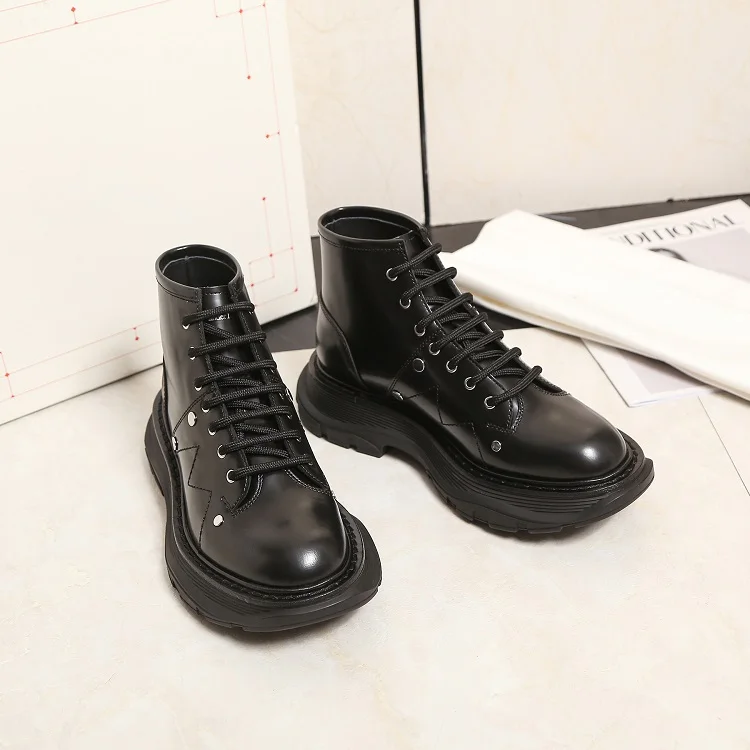 Women Oxford Shoes Black Oxford High Tops Platform Women Casual Shoes Lace Up Fashion Sneakers