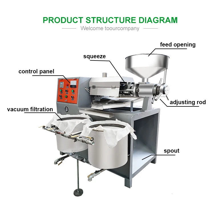 Stainless Steel 300kg/h Automatic Palm Copra Oil Press Machine Soybean Sunflower Peanut Oil Machine Maker