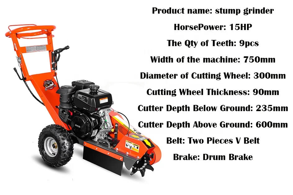 Maxpower 15hp Gasoline Powered Customization Home Use Movable Mini  Wood Tree Root Remover  Stump Grinder