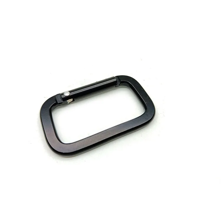 Black Aluminum Alloy Rectangle Shape Carabiner Outdoor Spring Snap Clip Water Bottle Hooks Keychain Quickdraws Carabiner Llat