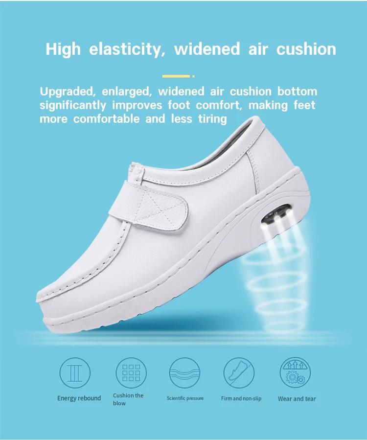 Hot Sale Nurse Shoes for Women Nursing Hospital White Shoes Comfort Breathable Soft Bottom Flat Anti-slip Safety Work Shoes