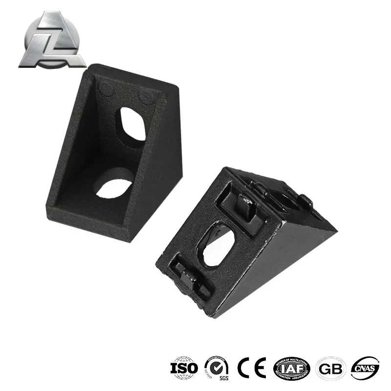 2020 Black Corner Bracket Fitting Angle L Connector Bracket Fastener for Aluminium Profile 20X20 V Slot 3D Printers Accessories