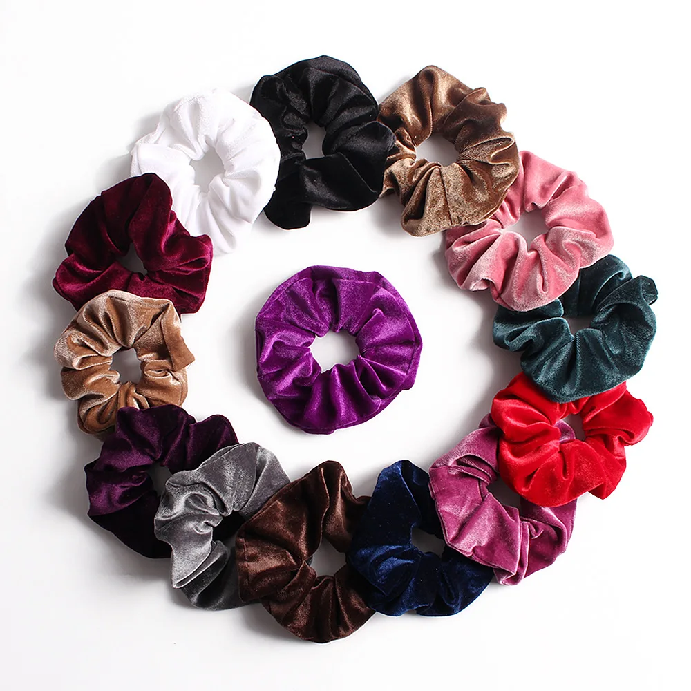 Velvet Hair Scrunchie Elastic Hair Bands Solid Color Women Girl Hair Accessories Velvet Hair Scrunchie Elastic Hair Bands Solid Color Women Girl Hair Accessories