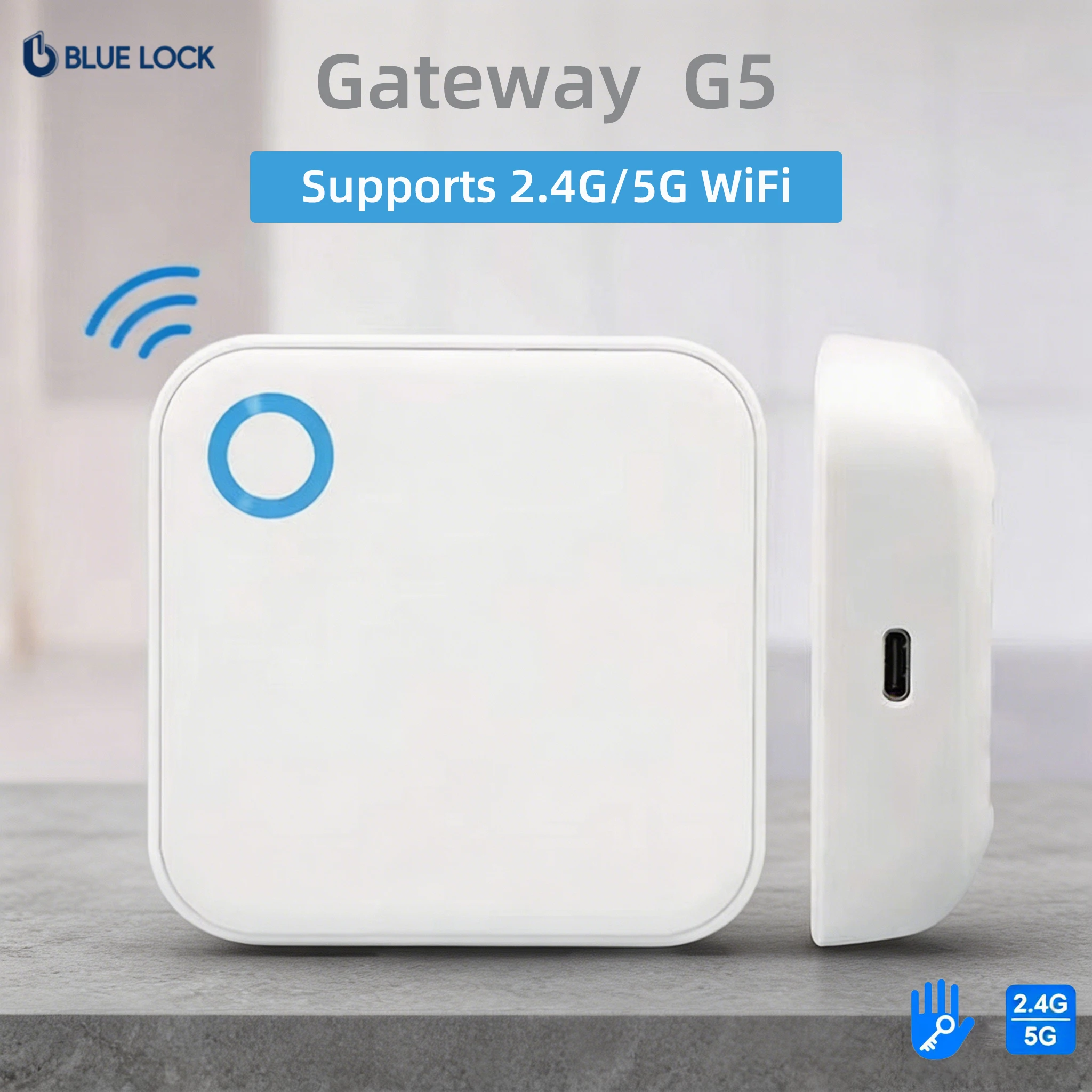 Bluelock TTLock Smart G5 Matter Gateway Model with 5G WiFi ABS Plastic Cloud Storage for Outdoor Access Control Application