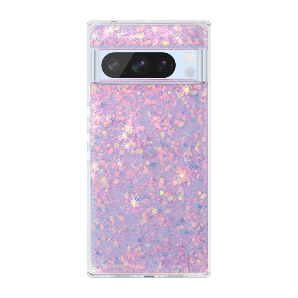 Aikusu Mobile Phone Hard Case TPU PC Anti Shock Moving Glitter Pixel  Phone Case for Google Pixel Pro Phone Cases