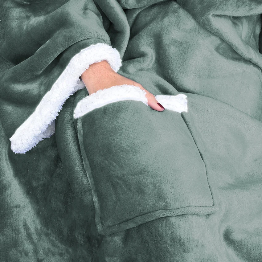 Носимый ТВ супер мягкое одеяло с рукавами и карманом