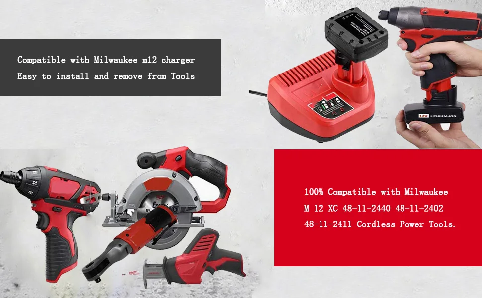 Power Electric Tools Replacement Cell Batteries Drill For Milwaukee Mil