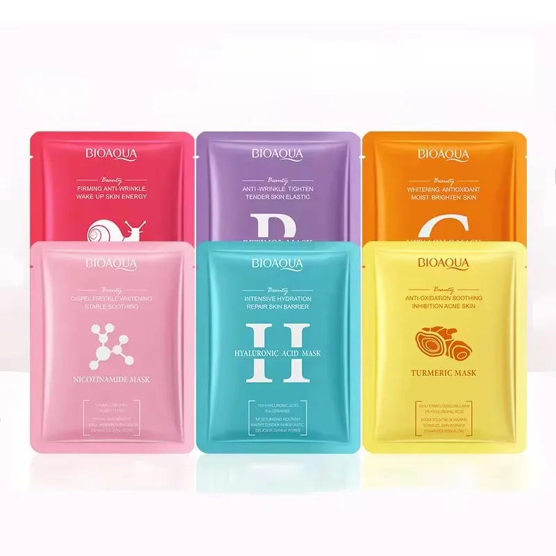 Wholesale Facial Serum Mask Hydrating Moisturizing Brightening Niacinamide Hyaluronic Acid Snail Vitamin C Sheet Face Mask
