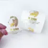 Etiqueta de lámina dorada