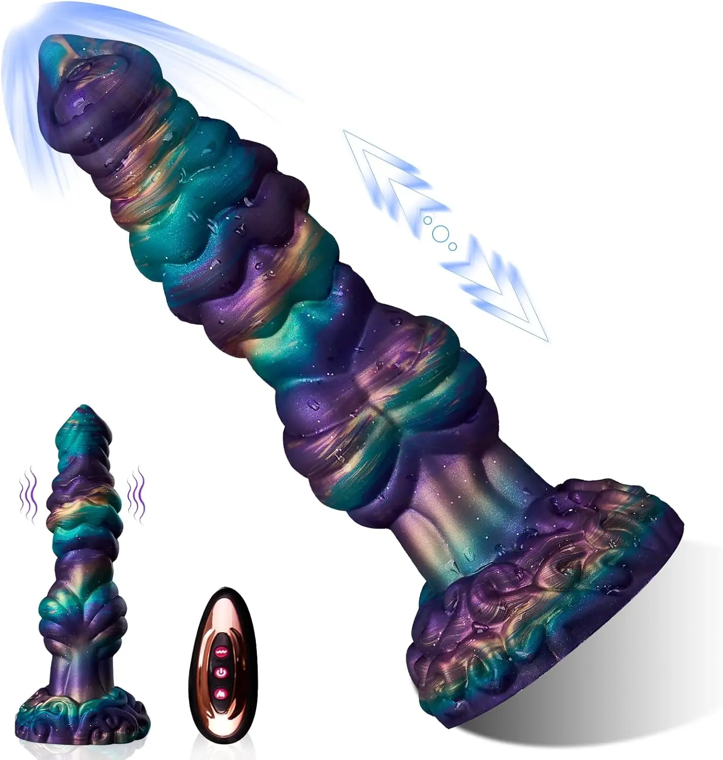 Vibromasseur Dragon 4 en 1, simulation de gros gode épais et anal, 10 modes  de stimulation du point G pour homme et femme