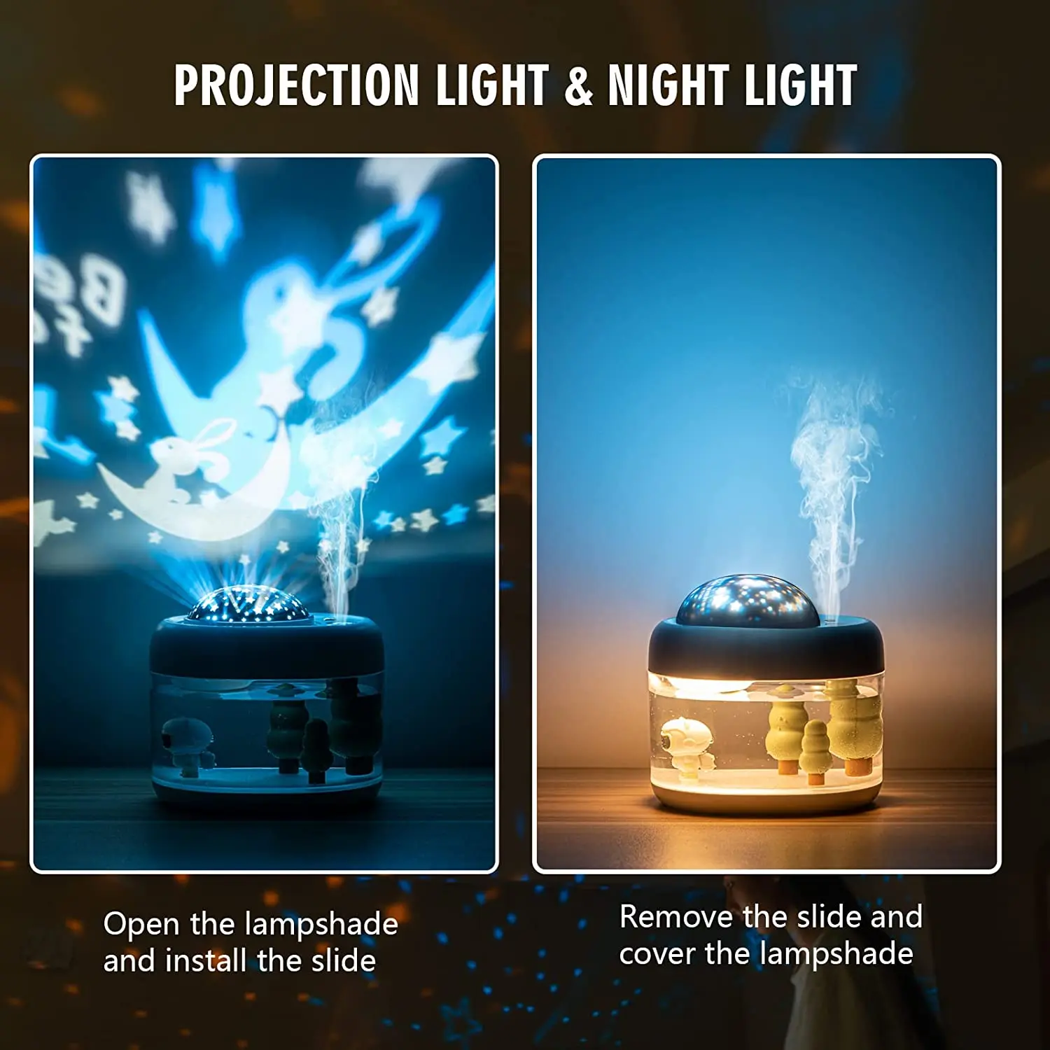 Private Label FBA Dropshipping 500ml USB Rechargeable Desktop Air Humidifier Small & Cute for Home Car & Room Gift Baby Girls