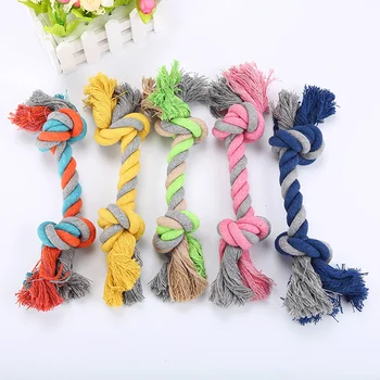 Lynpet Wholesale Custom Natural 12 inch Cotton Knot Pet Dog Rope Toy Set for Small Dog Puppy Interactive Tug Chew