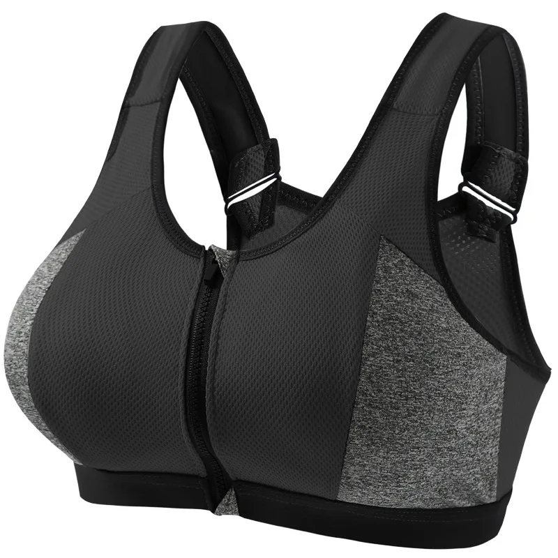 Sports Bra High-Intensity Running Shockproof Front Zipper Yoga Backless Vest Breathable  detail