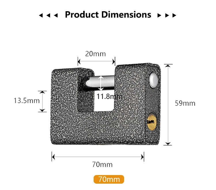 Professional Padlocks And Keys In Bulk Cylinder Rectangular Padlock For