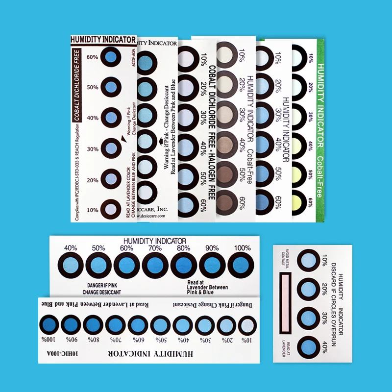 3 Dots Moisture Sensitive Cobalt Free Hic Humidity Indicator Card Yellow to  Azure - China Chemical, Hic