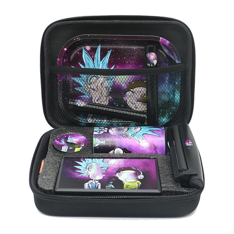 Wholesale Smoke Shop Travel Bag Smoking Set Custom Metal Rolling Tray Digital Scale Herb Grinder