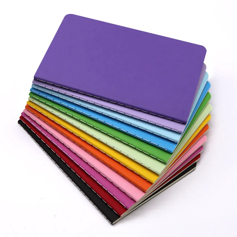 Simple notebook A5 A6 30sheets sewing binding simple various colors soft cover notebook with colorful colors