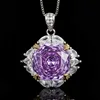 pendentif violet avec chaîne vénitienne