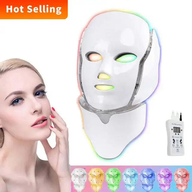 7-color wrinkle removal skin acne repair beauty machine led light therapy facial mask facial device younger