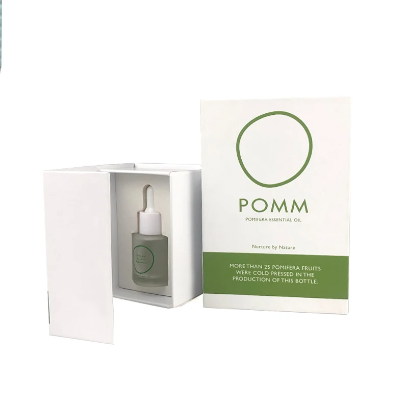 Custom design round dropper glass bottle with gift box packing glass bottle with dropper