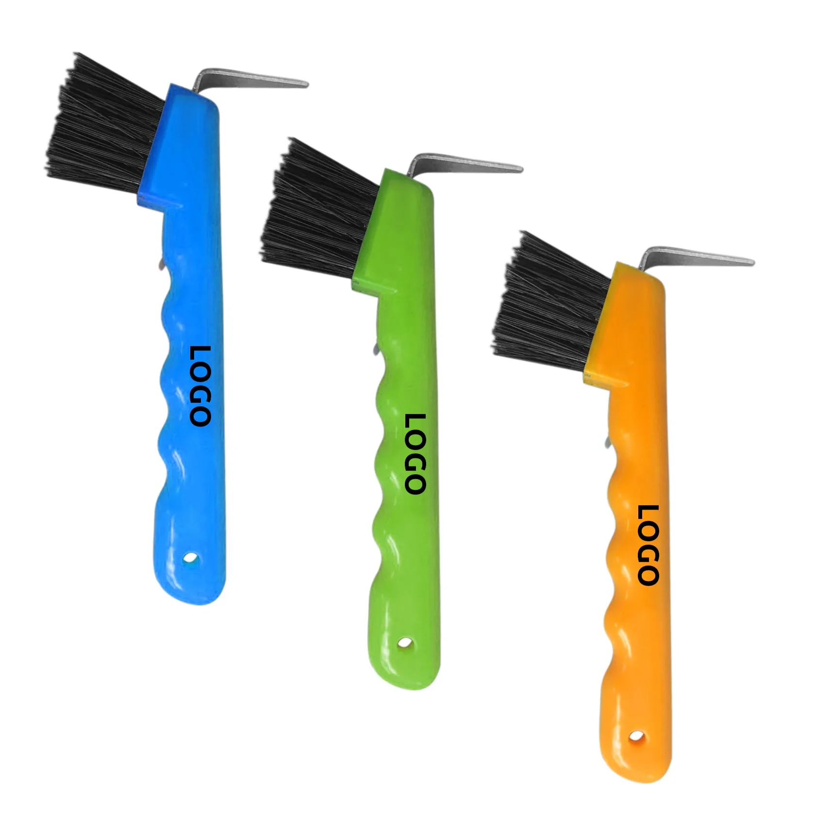 Customized Logo Plastic Horse Hoof Pick With Brush Promotional Horse