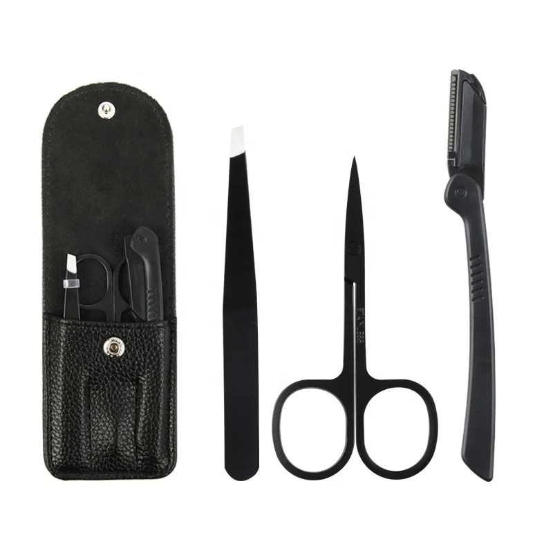 4 in 1 Custom Logo Wig pre-plucked Hairline Tweezers scissors Razors Lace  frontals Install cut lace Install Tools kit