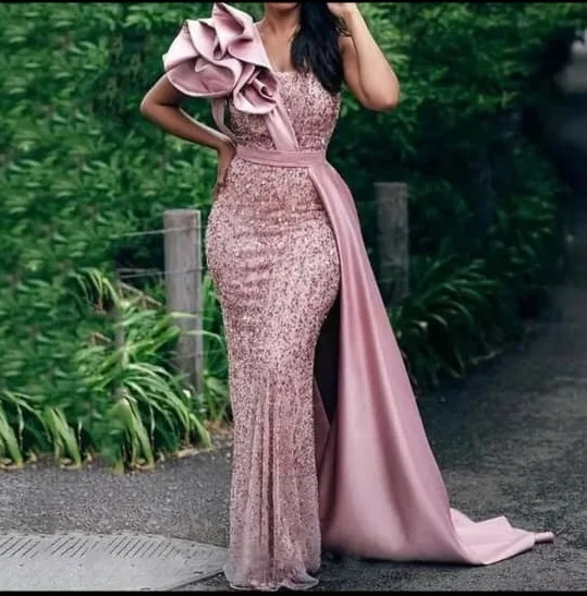 S3402R   2025New High Quality Customized Plus Size Heavy Duty Ironing Beaded  Evening Gown Dress Elegant