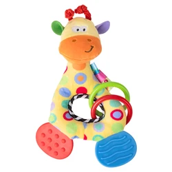 Плюшевые погремушки ручной работы с жирафом милая безопасная коробка кольцо игрушки силиконовый детский Прорезыватель для зубов Набор рождественских