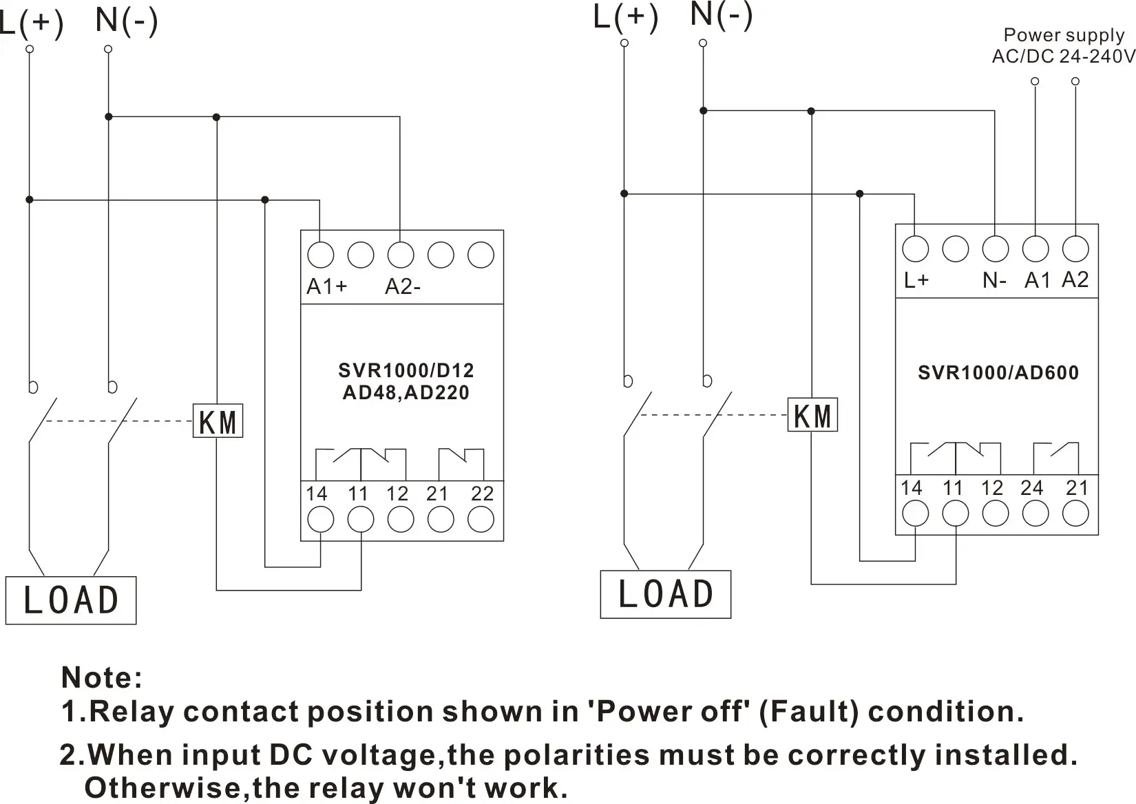 GINRI 1 Phase DC Voltage Monitoring Relay - SVR1000/D12