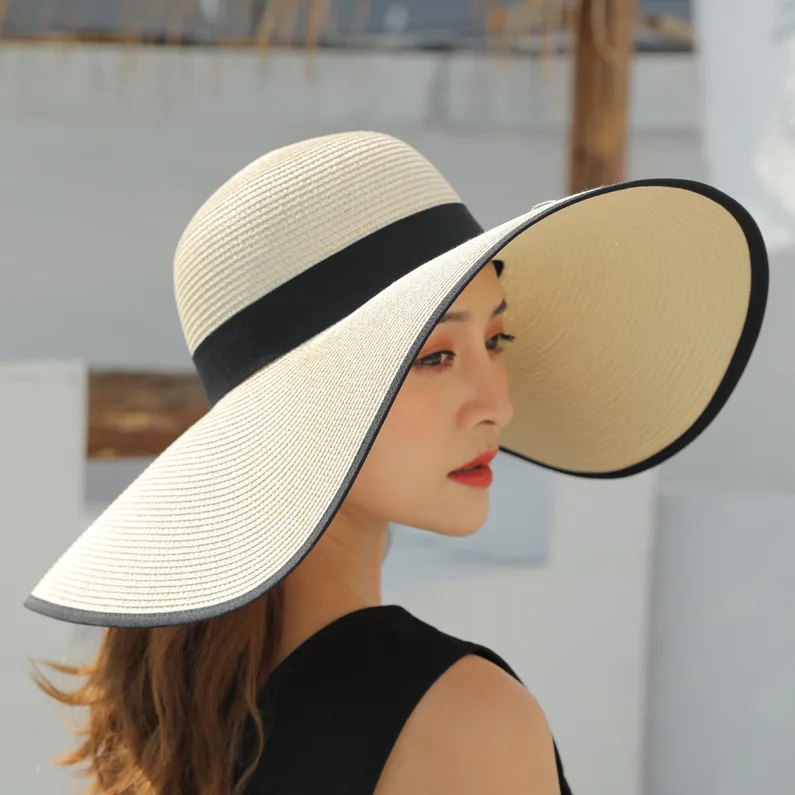 Visor Large Brim Straw Hat Female Summer Sun Protection Sunshade - Main Image