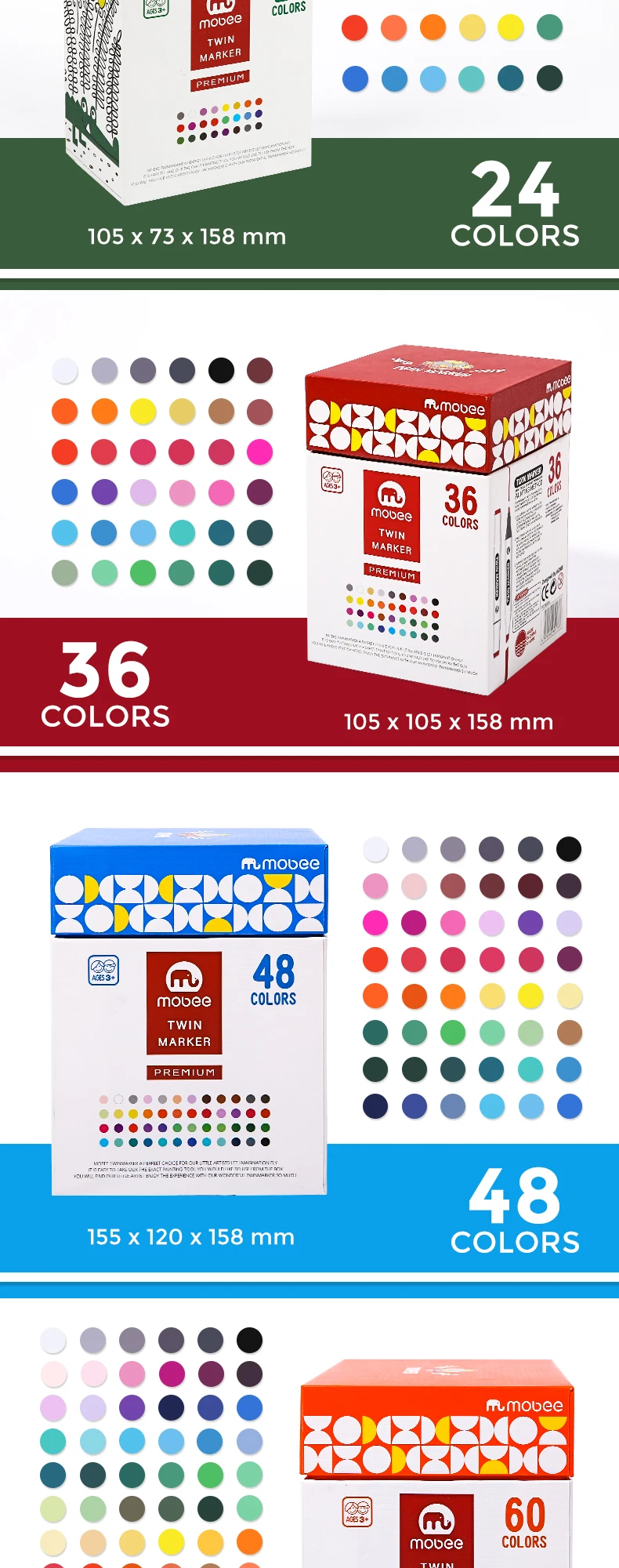 Mobee Art Markers - Versatile Dual Tip Pens for Creatives